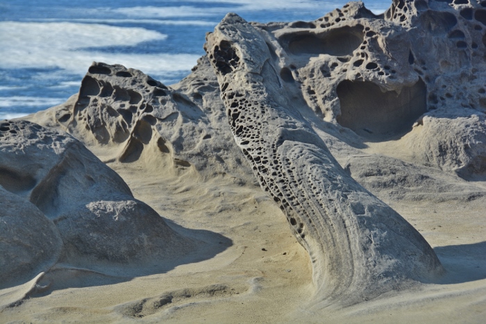 rock formations off shore
